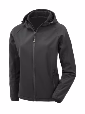 3-laagse gerecycleerde softshell met capuchon voor dames